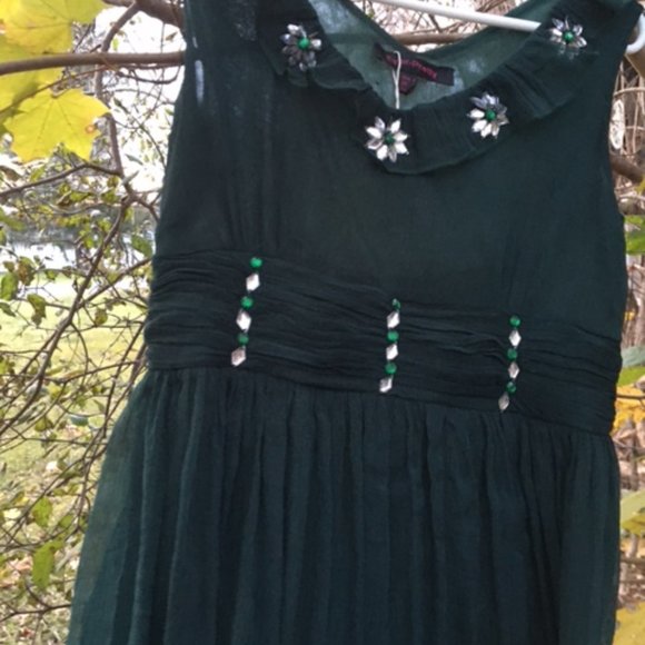 Feminine, NWT, Shimmering, Dark green. Party dress M - Picture 10 of 11